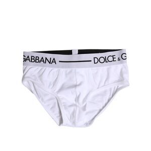 Dolce & Gabbana White Cotton Stretch Regular Brief Men's Underwear